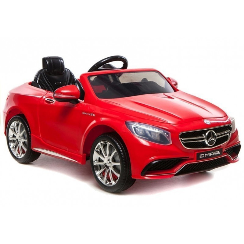 Mercedes S63 AMG Red - Electric Ride On Car - Gumi kerekek Bőrülés RC