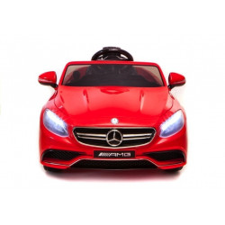 Mercedes S63 AMG Red - Electric Ride On Car - Gumi kerekek Bőrülés RC