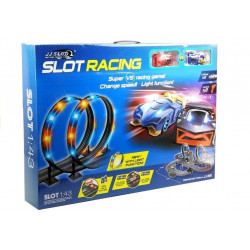 Racing Track 2 Cars Controllers Loop Lights Slot Cars