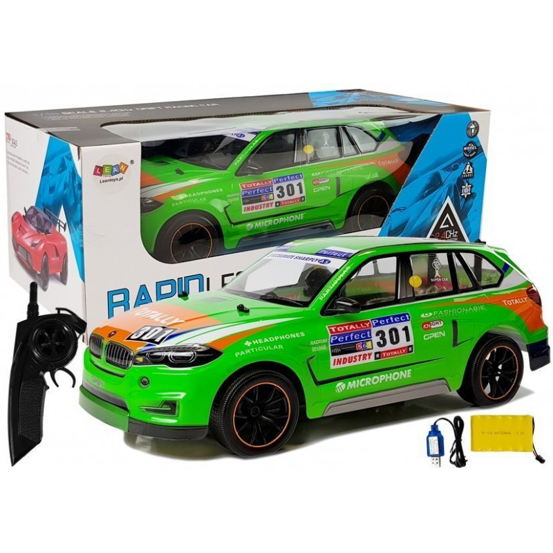 Sportautó R/C 1:10 2,4G zöld