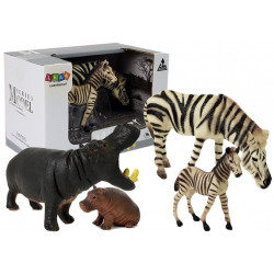 Állatok Afrika víziló Zebra figurák halmaza