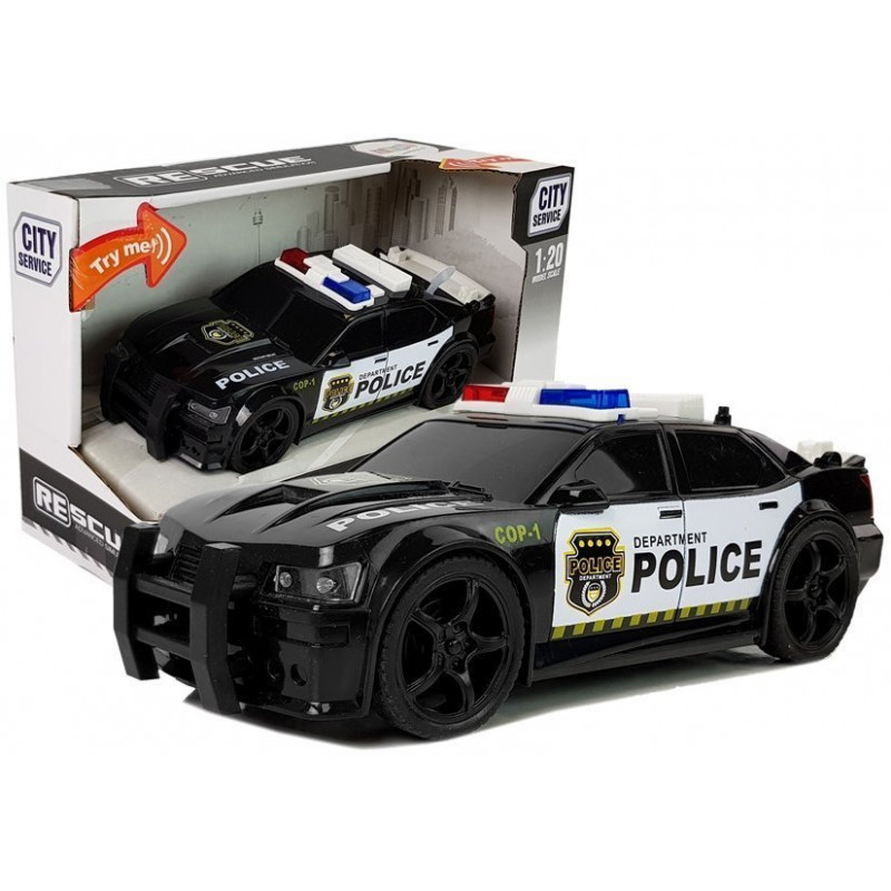 Police Car 1:20 hajtáslánc súrlódó hajtás hang Fényeffektusok Fekete