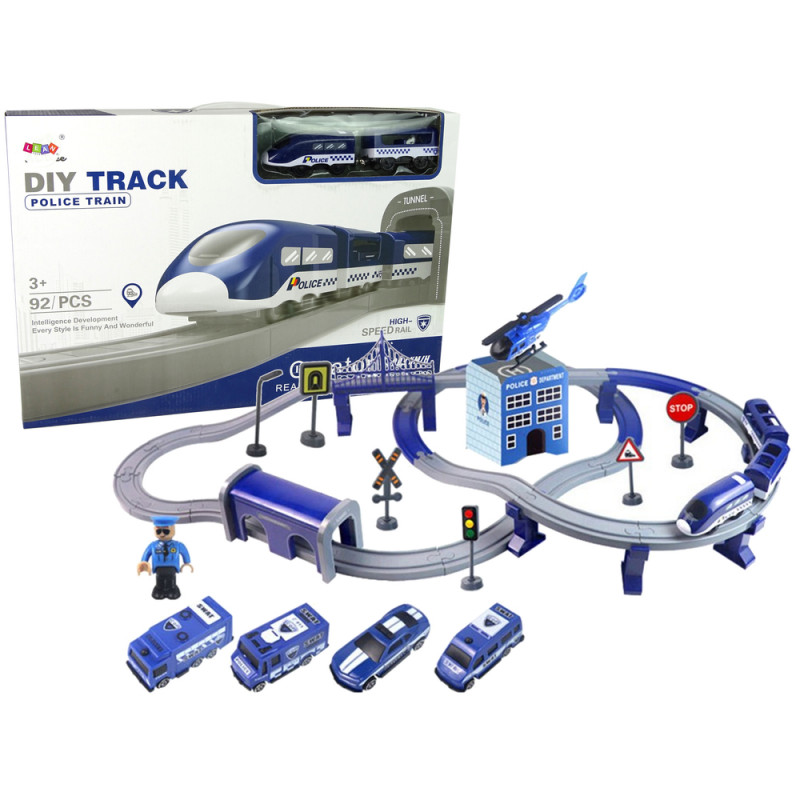 Police Town Train Set Blue 203 km/h