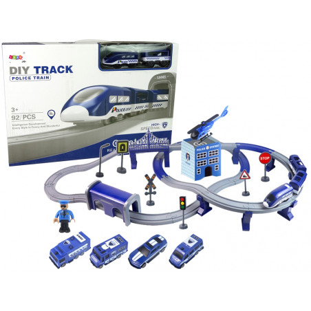 Police Town Train Set Blue 203 km/h