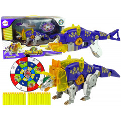 Dinobotok 2 az 1-ben Dinosaur Shotgun Purple Triceratops Shield