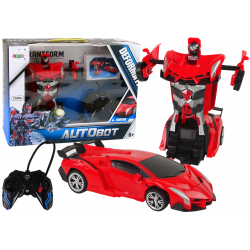 Car Robot Transformers 2in1 Pilot R/C Light Sound Drift Color Red