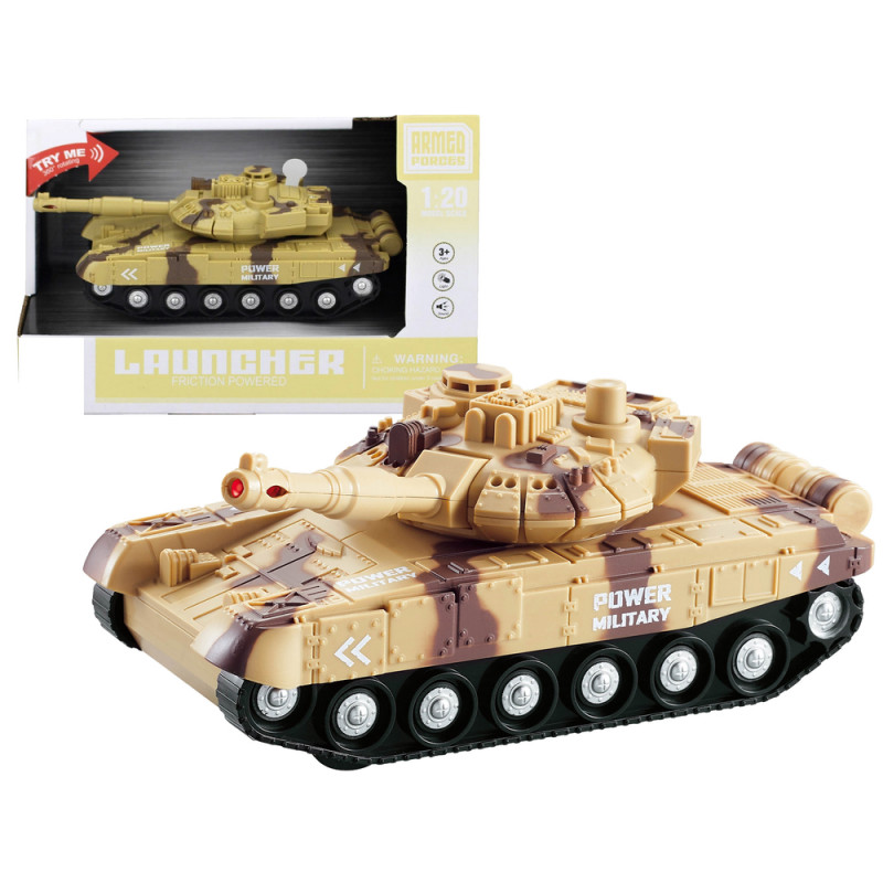 Military Tank Army 1:20 Brown Moro Sound Lights