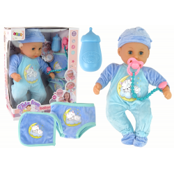 Baby Doll Sound Dummy Bib Blue Cat pizsama