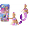 Mermaid Doll Lila Hosszú Szőke Haj Mermaid Tail Flitterek