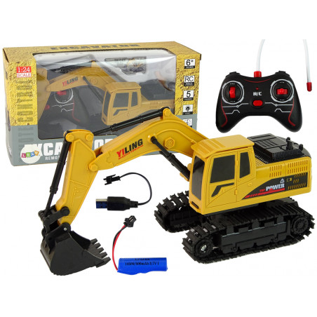 Jármű Excavator R/C 1:24 Sárga