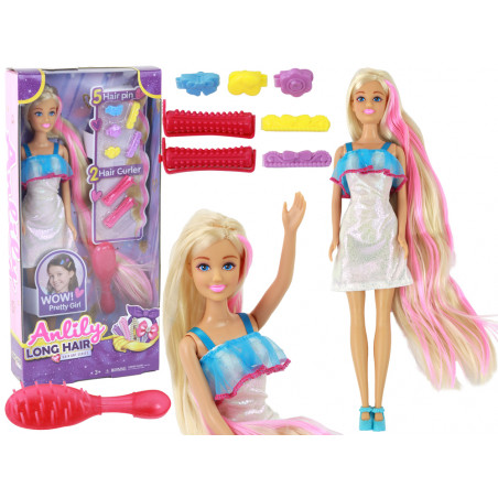 Anlily Dolls hosszú szőke haj frizurák formázás