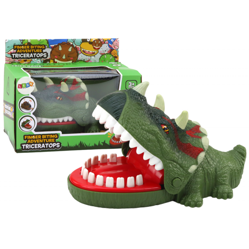 Arcade játék Biting Dinosaur Triceratops Green Lights Sounds