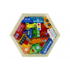 Puzzle Jigsaw Vehicles Rocket Wooden Blocks Színes 15 db.