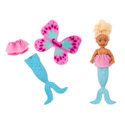 2 az 1-ben Mini Doll Mermaid Fairy Tail Wings