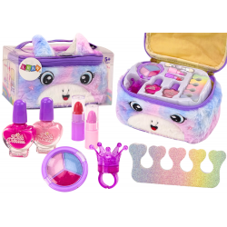 Beauty Set plüss kozmetikai táskában Unicorn körömlakk árnyékok