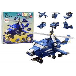 Helikopter Rendőrségi Helikopter Építőtégla 6in1 Blue 1000 db.