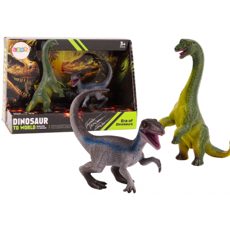 Dinoszaurusz figurák készlete Brachinosaurus Velociraptor 2l